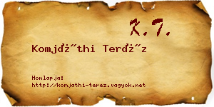 Komjáthi Teréz névjegykártya